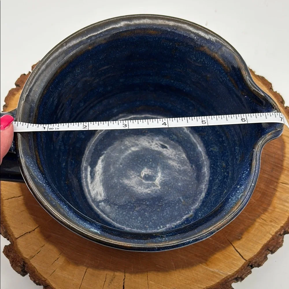 Brown Stone Studio Blue Pottery Batter‎ Bowl Signed & Dated
